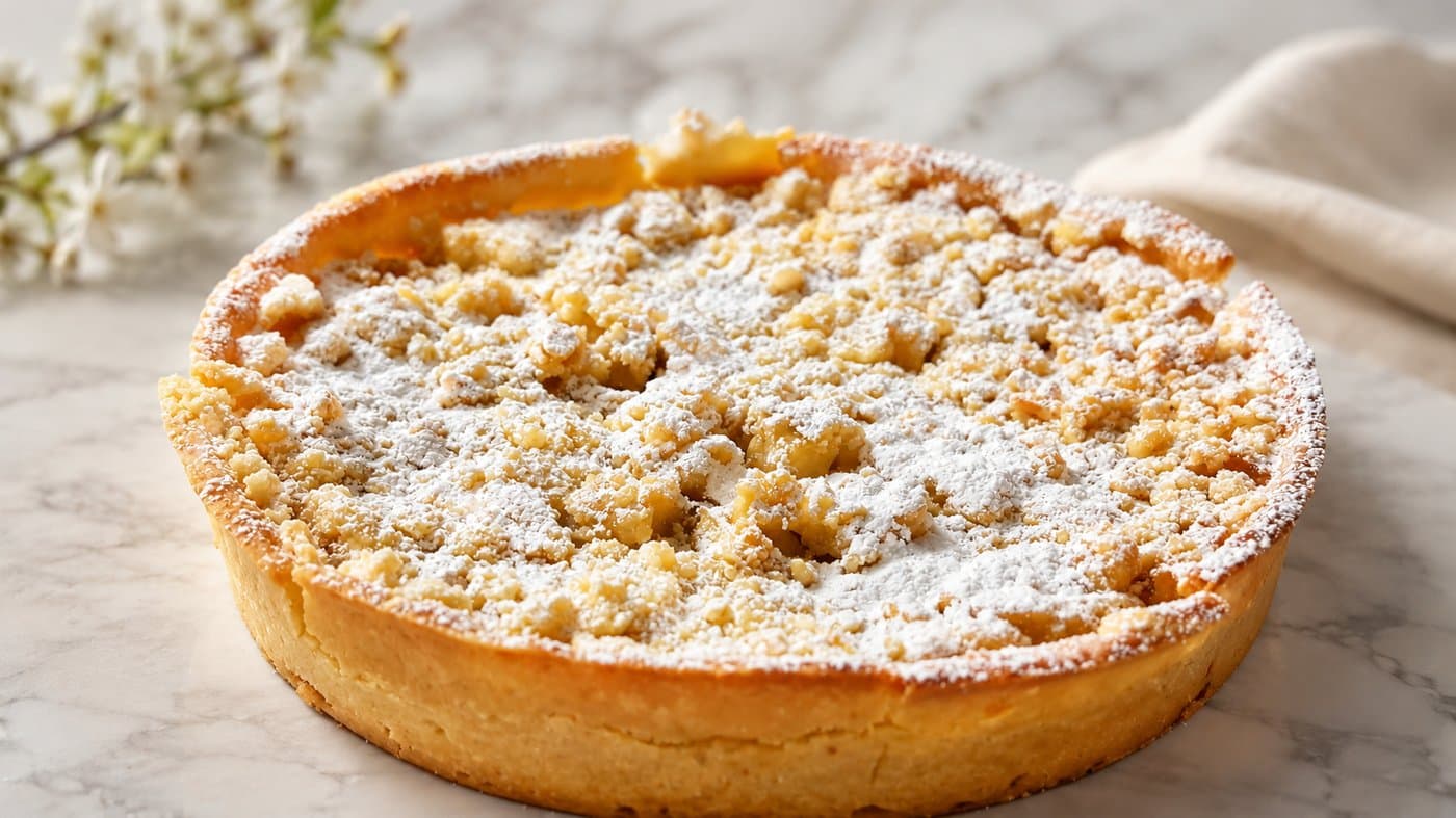 An apple crumble tart